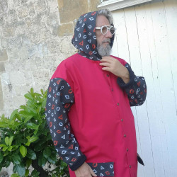 Capuche et buste de la veste Alexandre Veste bicolore pour adulte coupe droite en softshell fermée sur le devant par pressions