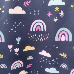 cape coquelicots fond noir avec capuche pour adulte