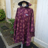 Cape Prune pour adulte en softshell imprimé avec grande capuche et fermeture par pressions