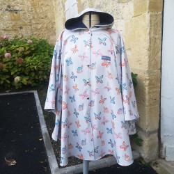 Cape avec capuche pour adulte en softshell doublée de micropolaire