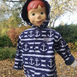 Veste coupe droite Popeye en softshell avec capuche et pressionnée sur le devant