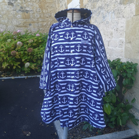 Cape adulte Popeye en softshell imprimé avec grande capuche