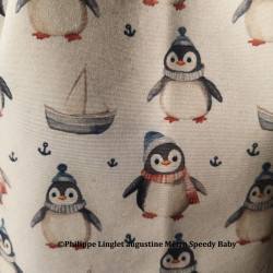 Détail du motif pingouins sur veste softshell PENGUINS