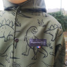 veste coupe droite avec capuche en softshell imprimé ' Dinosaures'