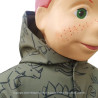 veste coupe droite pour garçon avec capuche  en softshell DINOSAURES