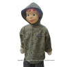 veste coupe droite pour garçon avec capuche  en softshell DINOSAURES