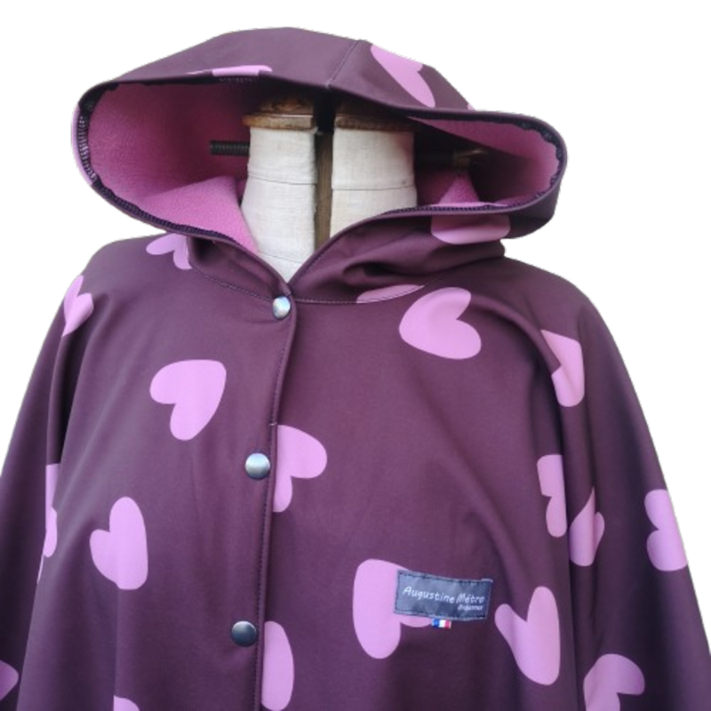 Cape avec capuche pour adulte en softshell motif "Valentin"