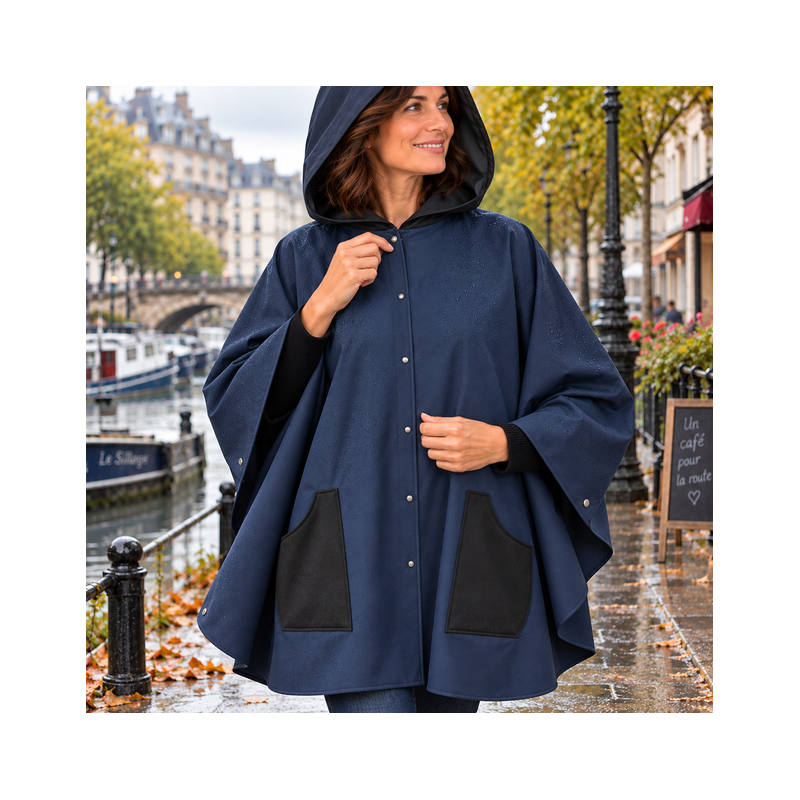 Fermeture par 6 pressions de la cape adulte