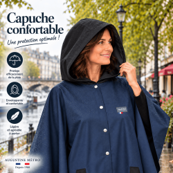 Capuche noire de la cape de pluie adulte