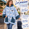 Cape adulte à capuche Giboulées et Pétrole en softshell doublée micro polaire Pétrole Les pressions  Augustine Métro