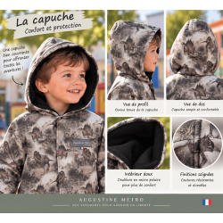 Capuche doublée micro polaire de la veste Jurassique pour garçon