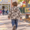 Dos de la veste enfant Jurassique en softshell imprimé Augustine Métro