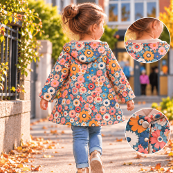 Veste fille Marguerites en softshell | Augustine Métro