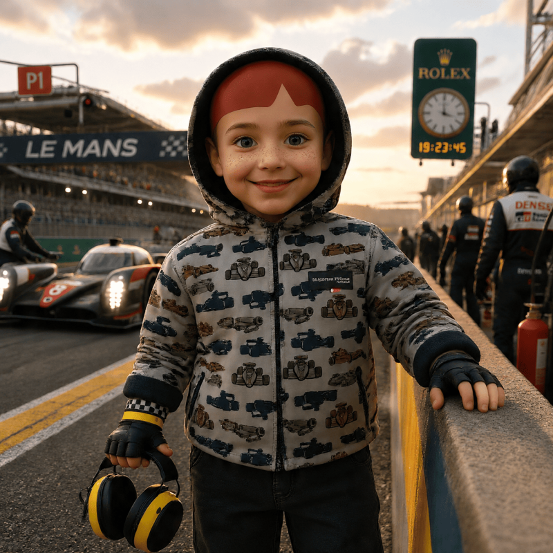 Veste avec capuche coupe droite 'Formule1'