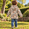 Dos de la veste enfant Diplodocus en softshell imprimé
