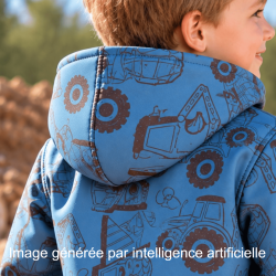 Détail de la capuche doublée de micro-polaire de la veste Pelleteuse Augustine Métro