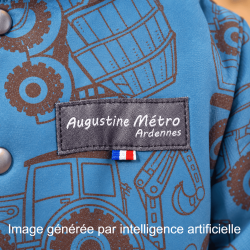 Détail de l'étiquette de la marque Augustine Métro